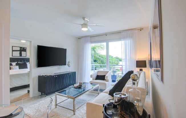 Spacious Living Room With Private Balcony at Windsor at Pembroke Gardens, Florida, 33027