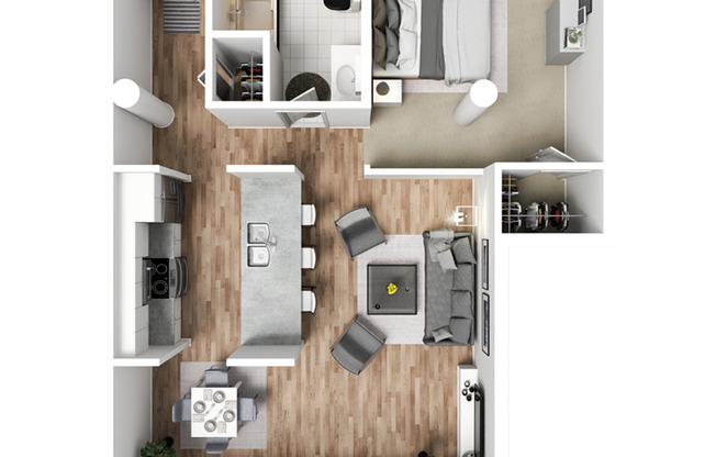 1 bed, 1 bath, 738 sqft, $827, Unit 1-C406