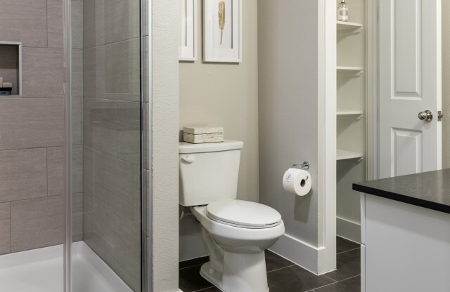 Spacious Bathroom with linen closet  | Tinsley on the Park | Houston Apartments