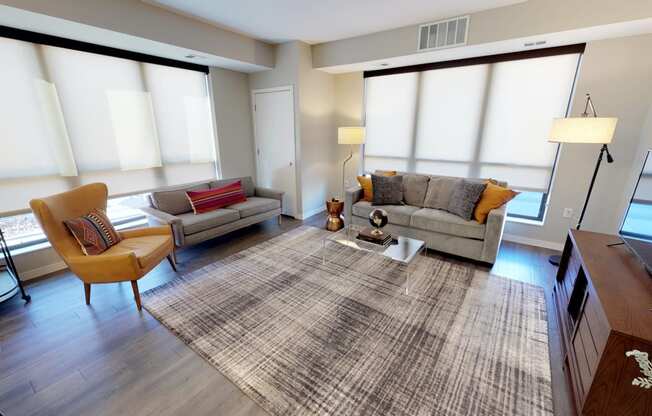 Timber floor plan corner living room