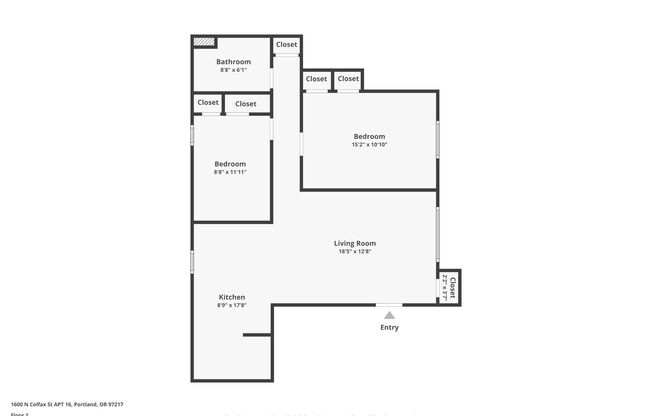 2 beds, 1 bath, $1,895