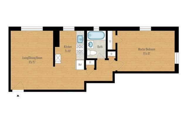 1 bed, 1 bath, 651 sqft, $1,650