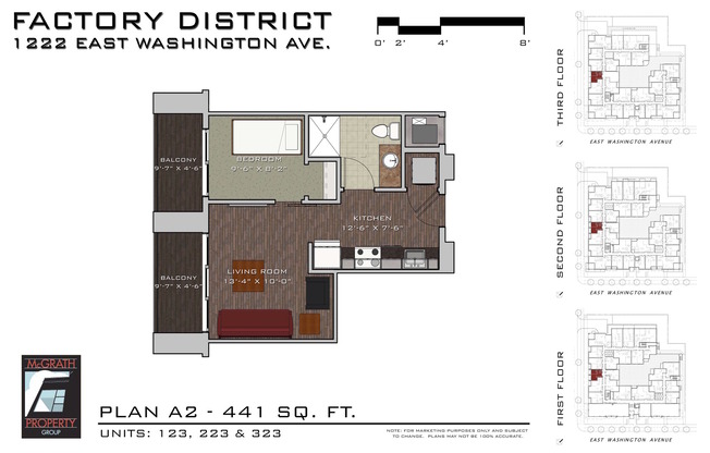 1 bed, 1 bath, 441 sqft, $1,550, Unit 223