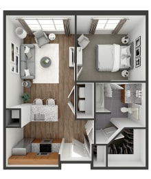 1 bed, 1 bath, 633 sqft, $1,849