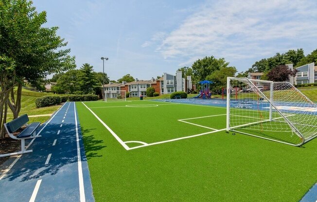 Soccer field and sports court