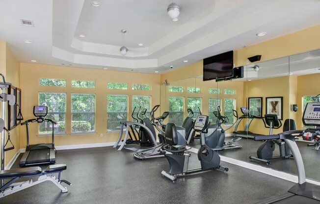 Cardio Machines In Gym at Inverness Lakes Apartments, Mobile, AL, 36695