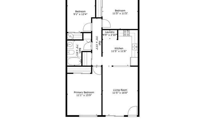 3 beds, 1 bath, 912 sqft, $1,399, Unit 1004 - 106