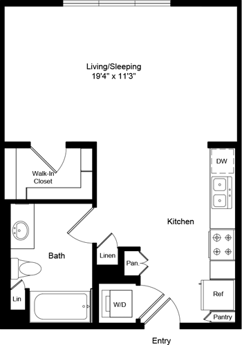 Studio, 1 bath, 547 sqft, $2,732, Unit 2255