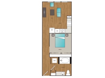 Studio, 1 bath, 558 sqft, $2,076