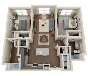 2 beds, 2 baths, 1,074 sqft, $2,205