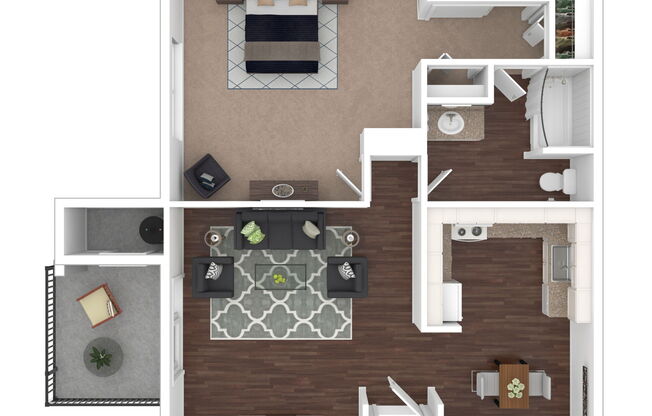 1 bed, 1 bath, 740 sqft, $1,599