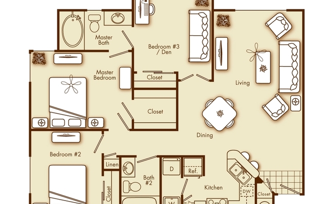 3 beds, 2 baths, 1,100 sqft, $1,850