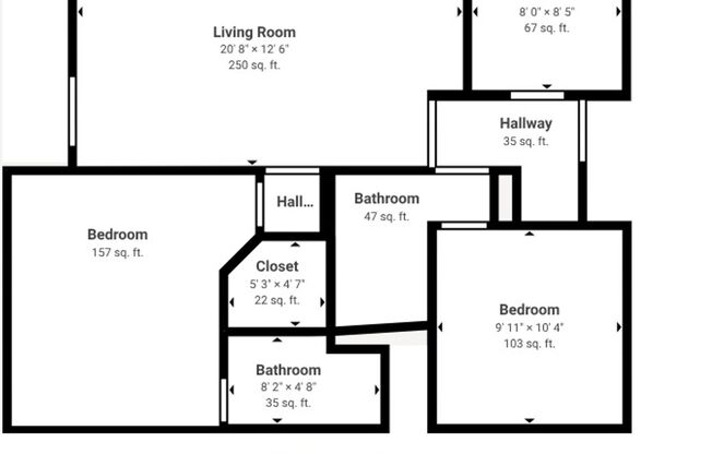 2 beds, 2 baths, $2,295