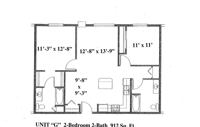 2 beds, 2 baths, 912 sqft, $1,450, Unit 99-305