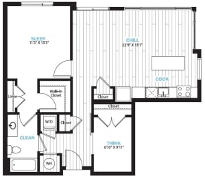 1 bed, 1 bath, 921 sqft, $2,668