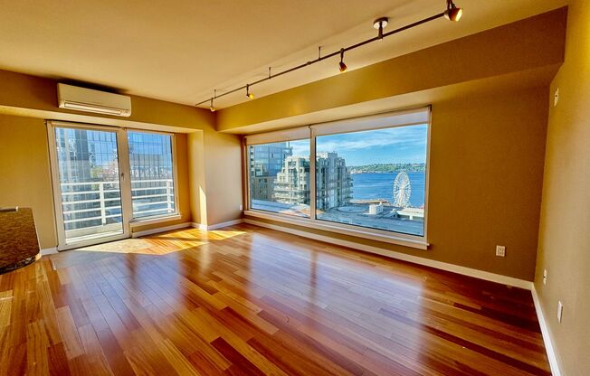 $500 OFF FIRST MONTH'S RENT!!!! Views of Puget Sound and iconic great wheel. Renovated condo in highly desirable Newmark Towers.