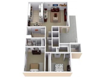 2 beds, 2 baths, 999 sqft, $1,445