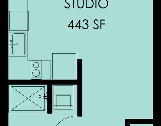 Studio, 1 bath, 346 sqft, $1,399, Unit 410-302