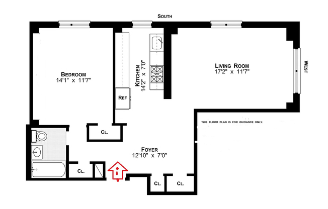 1 bed, 1 bath, $3,400, Unit H603