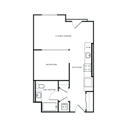 1 bed, 1 bath, 608 sqft, $2,779