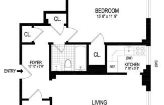 1 bed, 1 bath, $6,695, Unit 10J