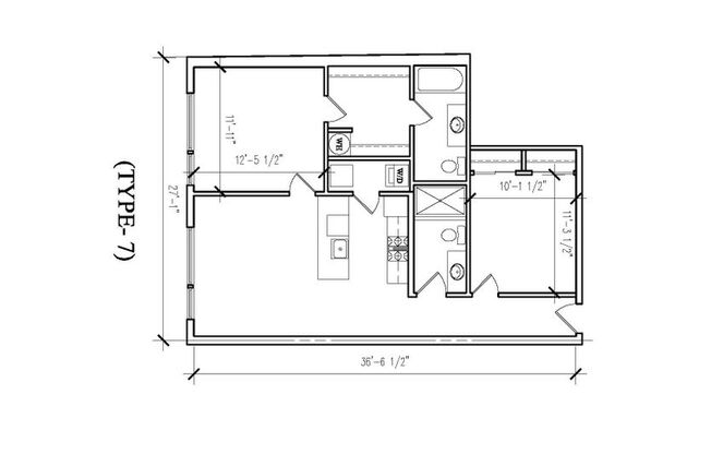 1 bed, 2 baths, 925 sqft, $1,999, Unit 504