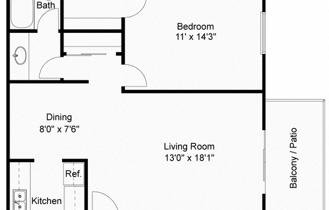 1 bed, 1 bath, $1,240