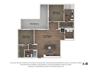 2 beds, 2 baths, 1,248 sqft, $2,600