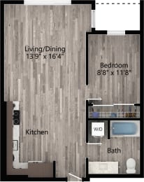 1 bed, 1 bath, 690 sqft, $1,938