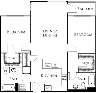 2 beds, 2 baths, 1,020 sqft, $2,719, Unit 505