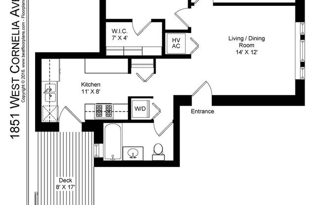 2 beds, 1 bath, 785 sqft, $2,875, Unit 1851-1