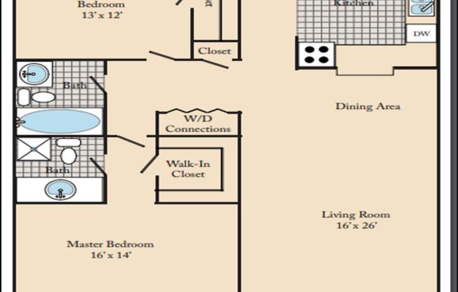 2 beds, 2 baths, 986 sqft, $2,350, Unit V218