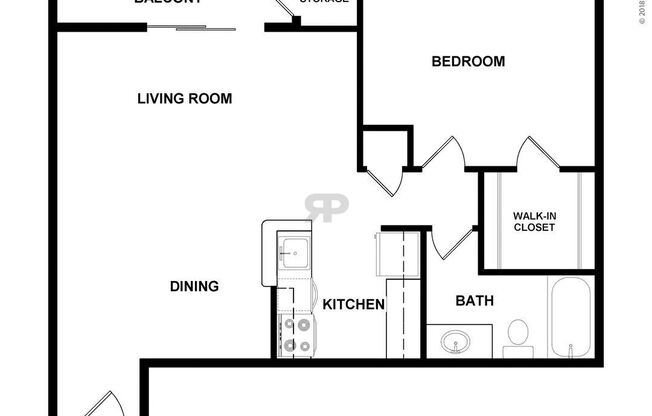 1 bed, 1 bath, 642 sqft, $867