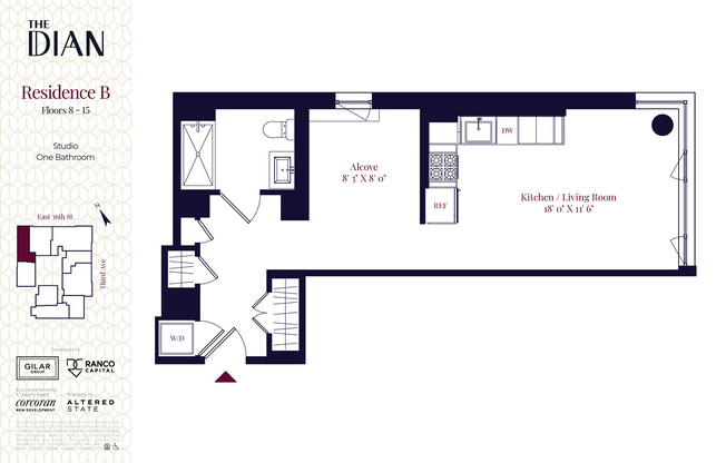 Studio, 1 bath, $5,850, Unit 9B