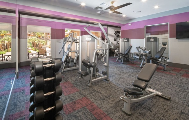 Gym with Free Weights at Glendale AZ Apartments Near I-17