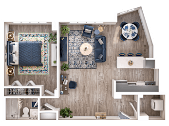 1 bed, 1 bath, 822 sqft, $2,105