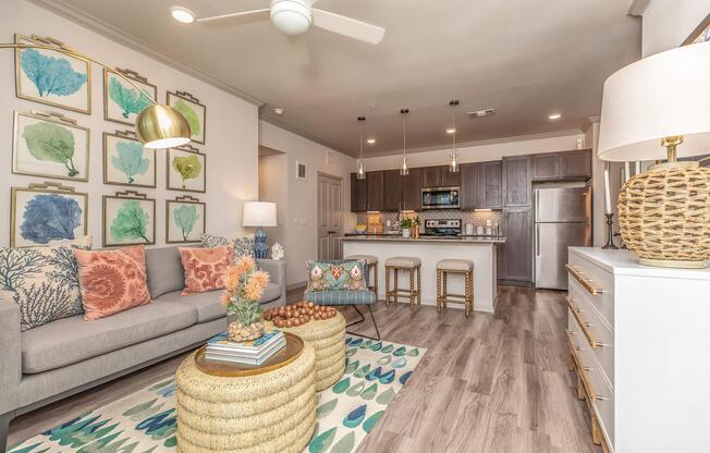 a living room filled with lots of furniture