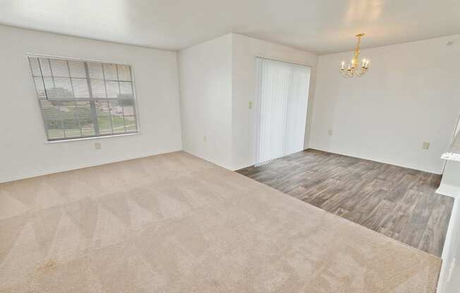 Valley Ridge Apartments in Lewisville, Texas Dining Room with Private Patio and Living Room