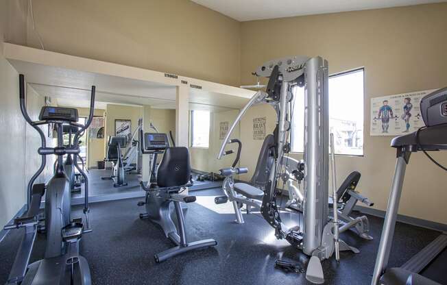 Fitness center at Comanche Wells Apartments in Albuquerque NM October 2020