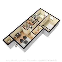 2 beds, 1 bath, 803 sqft, $1,171