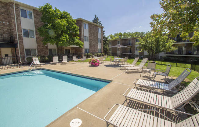 This is a photo of the pool area at Blue Grass Manor apartments in Erlanger KY.