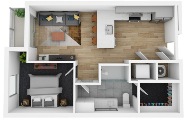 1 bed, 1 bath, 604 sqft, $1,971