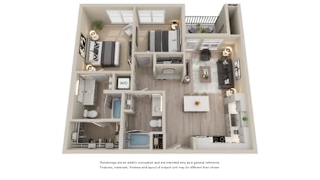 2 beds, 2 baths, 962 sqft, $2,779