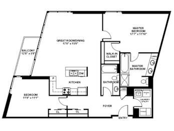 2 beds, 2 baths, 1,388 sqft, $2,631