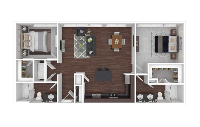 2 beds, 2 baths, 1,102 sqft, $1,705