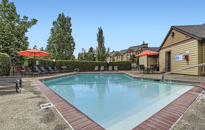 our resort style swimming pool is centrally located in the backyard of our apartments