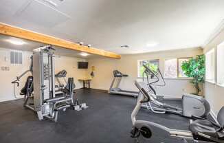 the gym with treadmills and other exercise equipment at 1861 blissful heights apartments