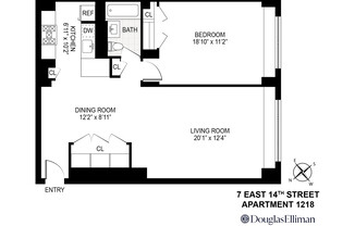 1 bed, 1 bath, $6,500, Unit 1218