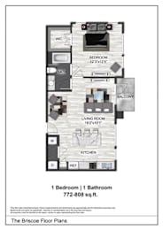 1 bed, 1 bath, 797 sqft, $1,741