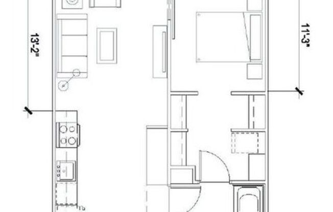 1 bed, 1 bath, 595 sqft, $1,625, Unit 302